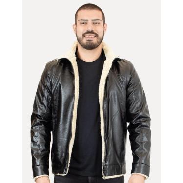 Imagem de Jaqueta Dixen Masculina Sherpa PU Preta-Masculino