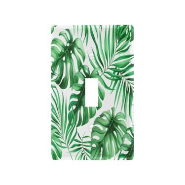 Imagem de Blueangle Capa de placa de parede para interruptor de luz - Capa decorativa para interruptor de luz de palma verde tropical placa de parede, tamanho 1 gangue 4,53 x 2,76 polegadas (43)
