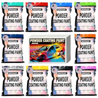 Imagem de ninesung Tinta de revestimento em pó de 10 cores | Revestimento em pó perfeito para superfícies metálicas | Tintas de carro | Materiais de construção | Tinta em pó para estruturas de aço, fábricas