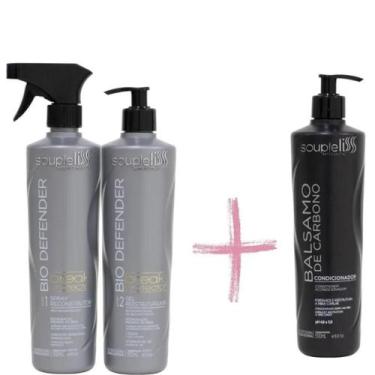 Imagem de Kit Reconstrução Bio Defender + Bálsamo de Carbono Souple Liss - Soupl