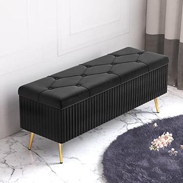 Imagem de Banco de armazenamento de sapatos, banco de armazenamento de veludo, banco de armazenamento de pelúcia estofado, banco de sapatos de entrada moderno, banco acolchoado para descanso de pés para quarto