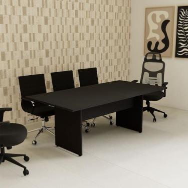 Imagem de Mesa Reunião 8 Lugares 200x100cm Retangular Executiva com Pé Painel pa