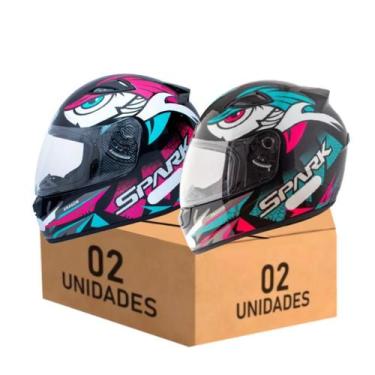 Imagem de Kit 2 Capacetes Ebf Spark Dragon Tiffany e Dragon Rosa, 60/58