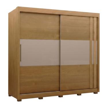 Imagem de Guarda-Roupas Casal Imola 2 Portas de Correr 4 Gavetas MDF Flex Madeirado-Mocca Luciane...