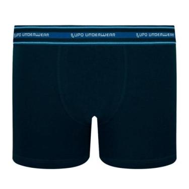 Imagem de Cueca Lupo Boxer Algodão com Elastano Infantil 141-003, Marinho, G