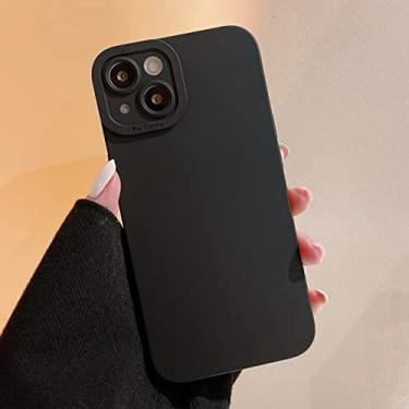 Imagem de Capa de telefone fosca macia de luxo para iphone 11 12 13 Pro Max XS X XR 7 8 Plus SE 2020 Doce Capa traseira à prova de choque, preta, para iPhone 7plus