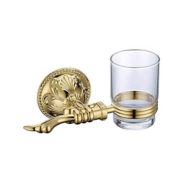 Imagem de Conjunto de acessórios de banheiro dourados Prateleiras de banheiro antigas Barra de toalha Suporte de papel higiênico Suportes de sabonete Copo Suporte de escova de banheiro, Suporte de copo