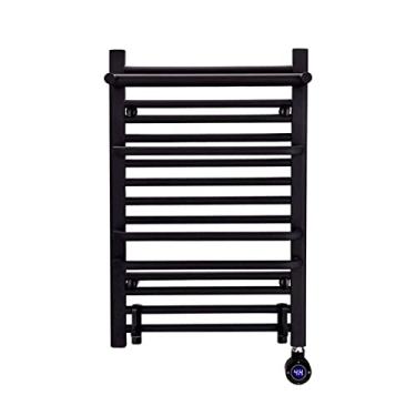 Imagem de Toalheiro de aquecimento elétrico inteligente banheiro doméstico secagem de vaso sanitário, preto