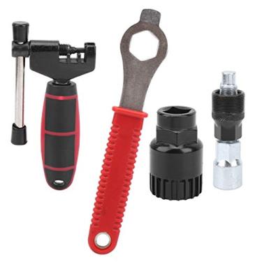 Imagem de VGEBY Ferramenta de remoção de bicicleta, chave + cortador de corrente + removedor de braço + ferramenta de remoção de suporte inferior, kit de ferramentas de reparo de bicicleta ferramentas e suprimentos