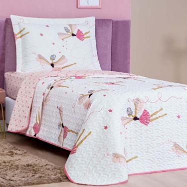 Imagem de Colcha Solteiro Infantil 2 Peças Bailarina