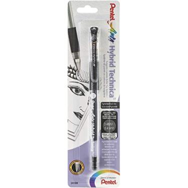 Imagem de Pentel Caneta Arts Hybrid Technica 0,4 mm, ponta ultrafina, tinta preta, 1 pacote (KN104BPA)