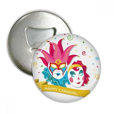 Imagem de Emblema multifuncional com ímã de geladeira Happy Carnival of Venice Double Head