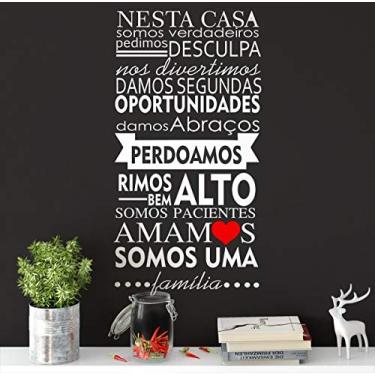 Imagem de Adesivo De Parede Frase Nesta Casa Amammos 100x 50cm