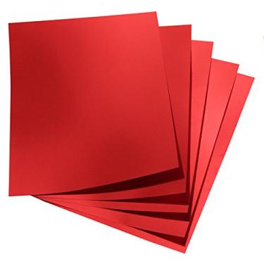 Imagem de Hygloss Folhas de cartolina metálica, artes e artesanato, atividades de sala de aula e confecção de cartões, pacote com 25, 21 x 28 cm, vermelho