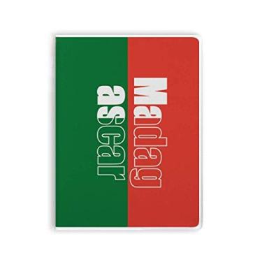 Imagem de Caderno com nome da bandeira do país de Madagascar, capa de chiclete, diário de capa macia