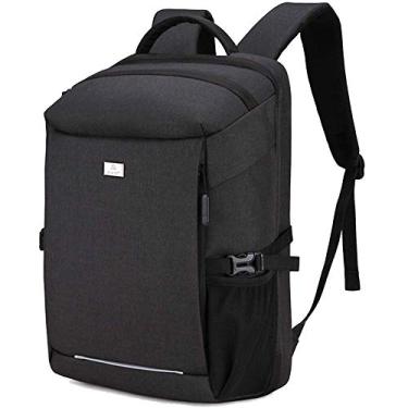 Imagem de Mochila para laptop Mochila multifuncional para laptop de negócios Mochila, design de faixa reflexiva de segurança, cinza