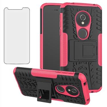 Imagem de Asuwish Capa de celular para Moto E5/G6 Play/MotoG6 Forge com protetor de tela e suporte fino híbrido resistente capa protetora Motorola MotoG6Play Moto6 G 6 6G G6Play MotoE5 5E feminina rosa