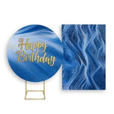 Imagem de Painel De Festa Redondo 1,50x1,50 + Painel Vertical 1,50x2,20 - Happy 