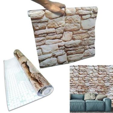 Imagem de Papel de Parede Kit com 5 Adesivo Tijolo Canjiquinha Pedra Lavavel - A