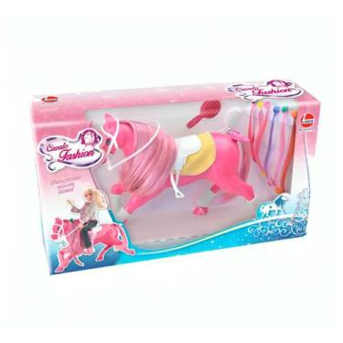 Imagem de Cavalo Fashion Rosa Crinas Coloridas Com Acessórios 2458 - Líder - Lid