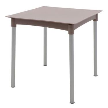 Imagem de Mesa Tramontina Laura Rattan 70 cm em Polipropileno Camurça com Pernas