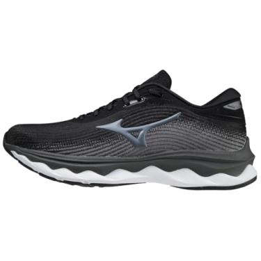Imagem de Mizuno Tênis de corrida feminino Wave Sky 5, Preto, 9 Wide