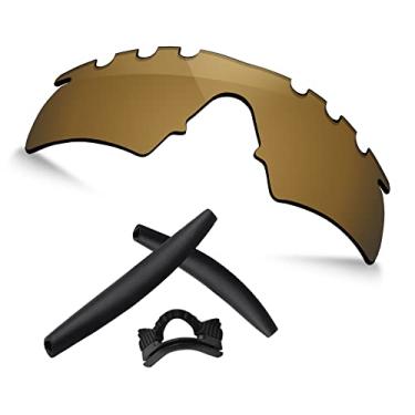 Imagem de Trushell Mais de 20 opções de kits de borracha/substituição de lente para óculos de sol com armação Oakley M híbrida ventilada, Black Rubber Kits + Bronze Gold - Polarized, M Frame Hybrid Vented