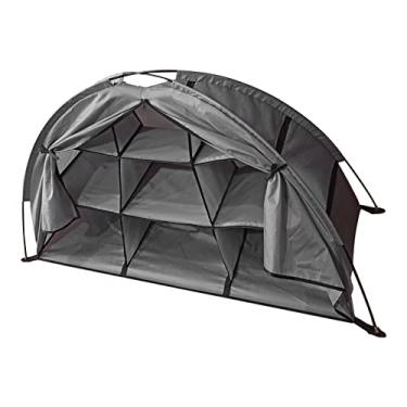 Imagem de Organizador de Sapatos de Acampamento, 9 Prateleiras, Grande Capacidade, Dobrável, Portátil, Organizador de Armazenamento de Acampamento, Formato de Barraca para Sapatos, Roupas