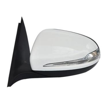 Imagem de Conjunto de espelho retrovisor elétrico lateral de carro ponto cego compatível com Mercedes Benz W205 Classe C C180 C300 C200 C260 2014 2015 2016 2017 2018(Only Left White)