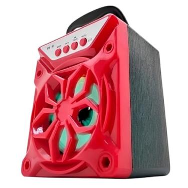 Imagem de Mini Caixa de Som Speaker Bluetooth Portátil Rádio Entrada Pendrive e Micro SD SPK-01 Recarregável (Vermelho)