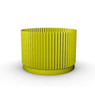 Imagem de Vaso Cachepot Plissado DecoraçãO Sala - ImpressãO 3d(16 cm,AMARELO)