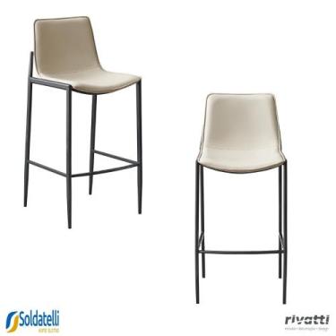 Imagem de Kit 2 Banquetas Eulália em PU em Várias Cores Base Grafite - Rivatti, 