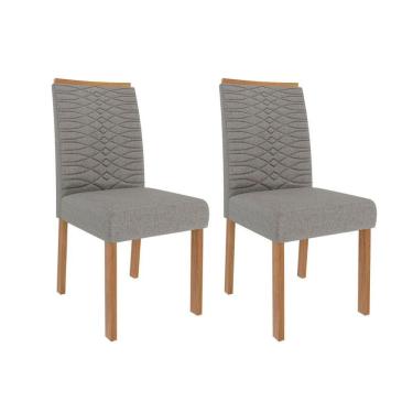 Imagem de Kit 2 Cadeiras Sala Jantar Clarice Wood 2 Un Nature-madeirado-linho Grafite - Cimol