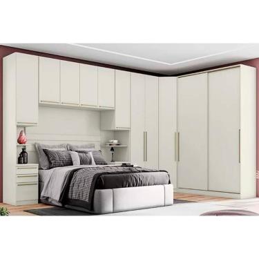 Imagem de Quarto Casal Modulado Seletto 6 Peças (1 Ponte + 1 Closet Canto + 1 G Roupa 2ptas + 1 G...