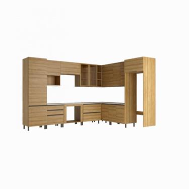 Imagem de Cozinha Bartira Cristal 15 Portas, 3 Gavetas 762,8cm Lâmina Mel