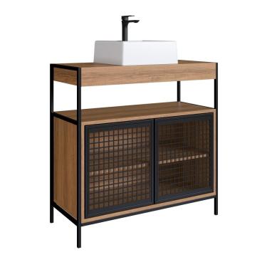 Imagem de Kit Gabinete E Cuba Para Banheiro P1038c Mell Pp Milani Store Mell