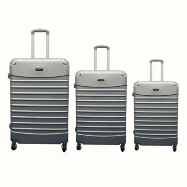 Imagem de Conjunto De Malas De Viagem Em Abs Rigida 3 Peças Com Rodas 360 Tamanhos P, M E G Com C...