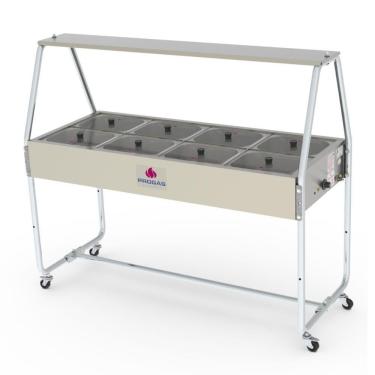 Imagem de Buffet Térmico 8 Cubas Progás Tampas De Vidro Prb-08gn 220v