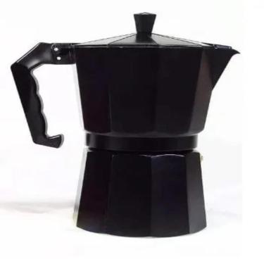 Imagem de Cafeteira Italiana Preta Grande 12 Xicaras Premium Italia Cafe Expresso Manual Moka Em Aluminio