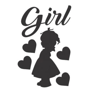 Imagem de Adesivo Para Balão Formato Girl - Preto