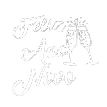 Imagem de Adesivo Para Balão Feliz Ano Novo - Branco - 17cm