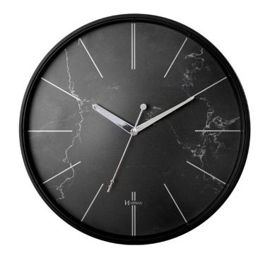 Imagem de Relógio Parede Herweg Vidro 34,6 Cm Preto Fosco 6869 Preto - Preto
