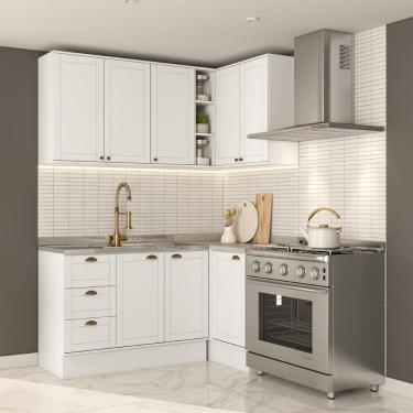 Imagem de Armário de Cozinha Completa c Balcão Milla Whisper Carraro Branco