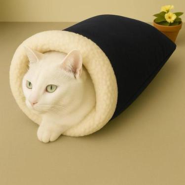Imagem de Cama Toca Para Gatos Saco De Dormir Ultra Macio Em Sherpa Peludinha Ma