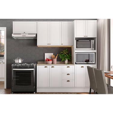 Imagem de Cozinha Modulada Carraro Bella 4 Peças (2Armários+1Balcão+1Paneleiro) C4P57 Branco-Carraro