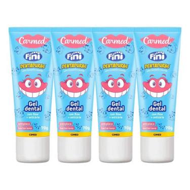 Imagem de Kit 4 Pasta de Dente Fini Dentadura Creme Dental Gel 70g com Flúor Car