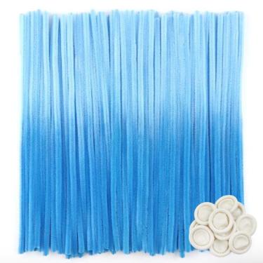 Imagem de Limpadores de cachimbo TOAOB Gradient Blue Chenille Stems 30 cm 100 un
