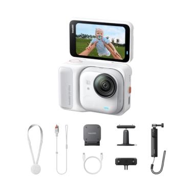 Imagem de Insta360 GO Ultra Creator Bundle Arctic White - Câmera minúscula de mãos livres 4K, leve e portátil, excelência em pouca luz, montagem em qualquer lugar, estabilização FlowState, vida útil da bateria