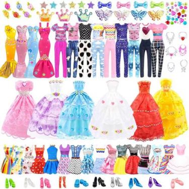 Imagem de Kit de design de moda para bonecas, roupas e acessórios, 75 unidades -