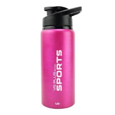 Imagem de Garrafa Squeeze Alumínio Brilhante Com Trava 600ml Academia Vg+ Rosa C